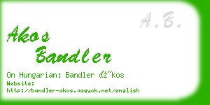 akos bandler business card